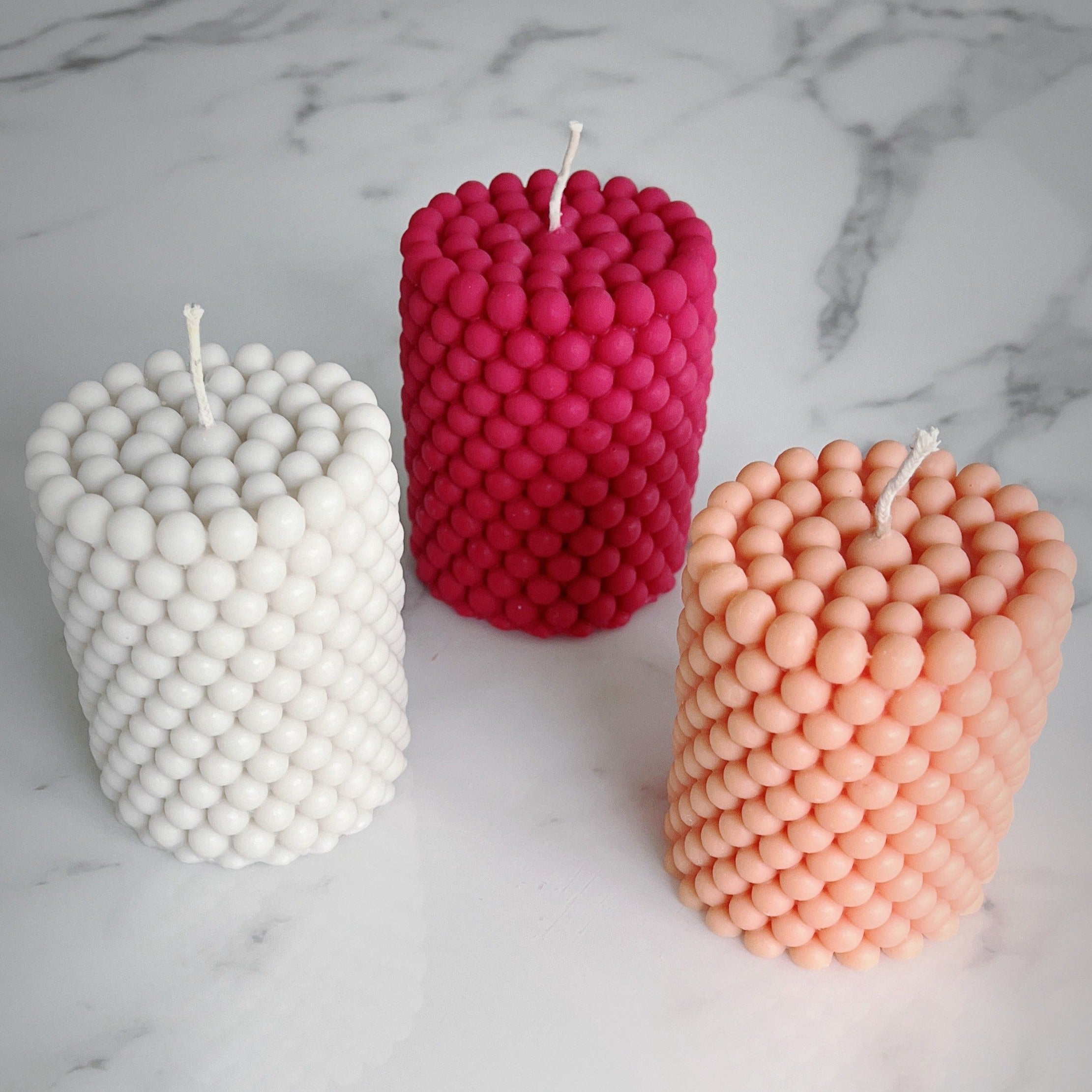 Cylinder Soy Bubble Candle - Various Colors Available